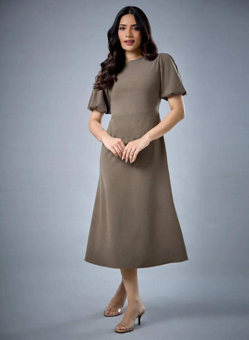 زجزاج Balloon Sleeve Aline Formal Dress